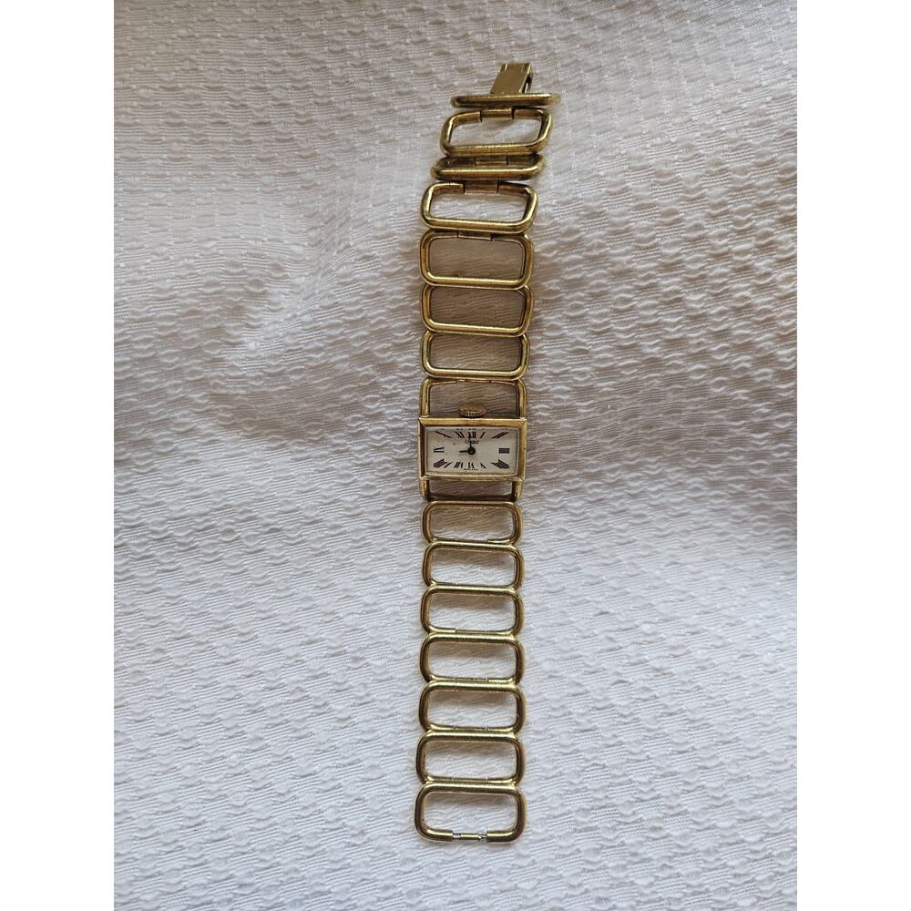 RARE Womens SWISS Vintage Christ Watch Manual Wind with Goldlike Chain Strap